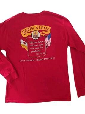 Mens M Red Kappa Alpha 2012 Spring Rush West FL Long Sleeve T Shirt